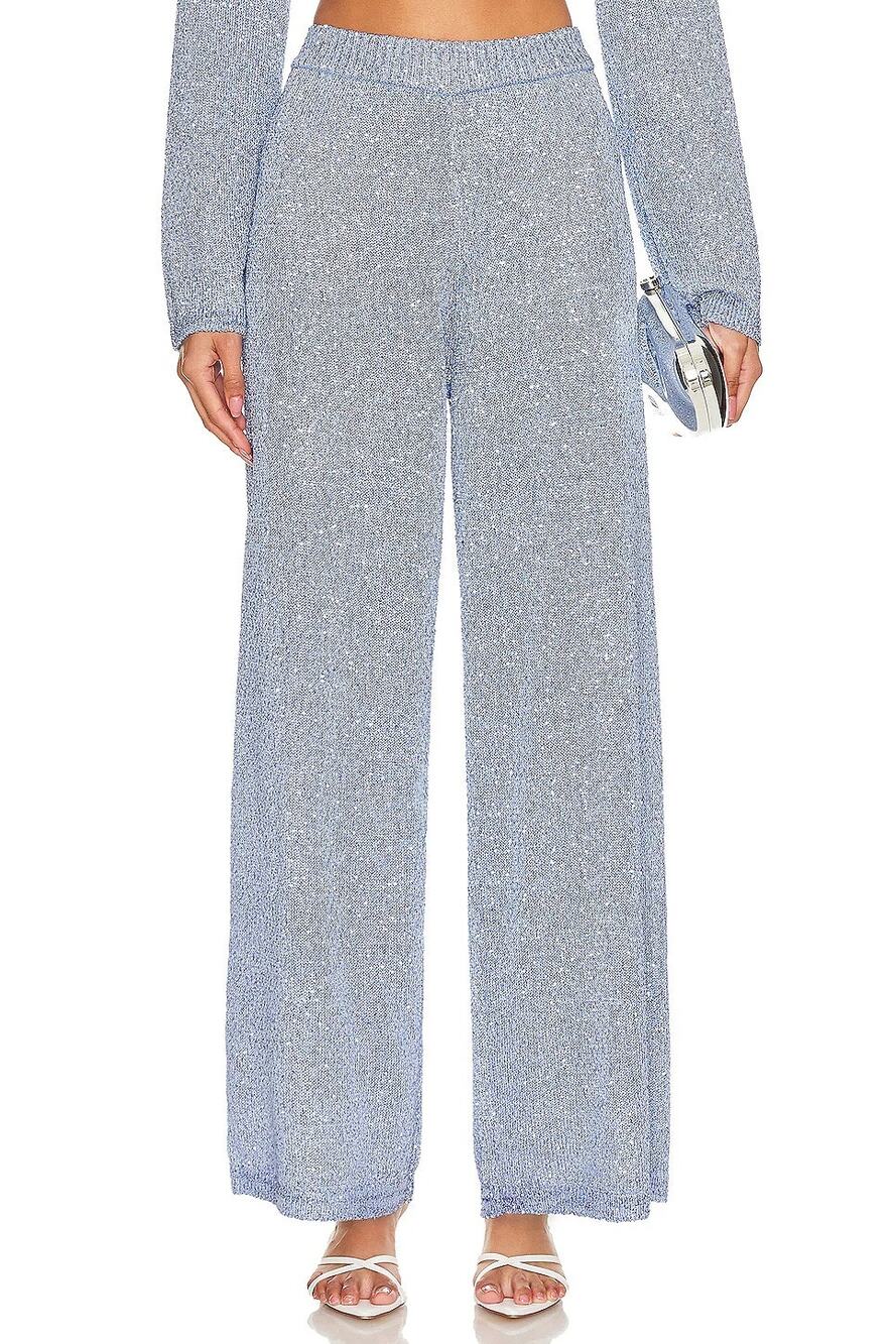 Jonathan Simkhai Orissa Pants Straight Leg Trouser Sequin Evening Party Formal L